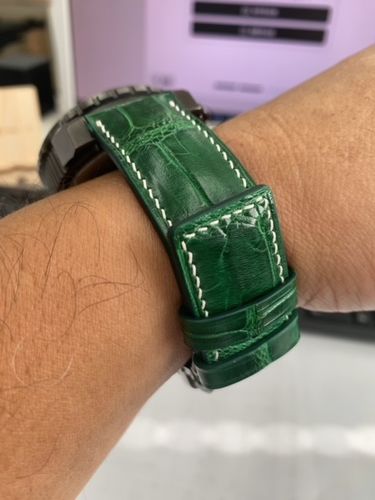 Customer photo review of フルグレイン ワニ革 - グリーン