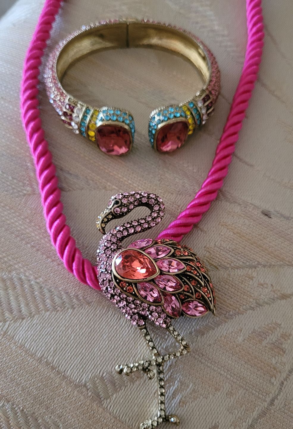 Customer photo review of Heidi Daus® "Elegant Essentials" Pin Enhancer Cord Necklace