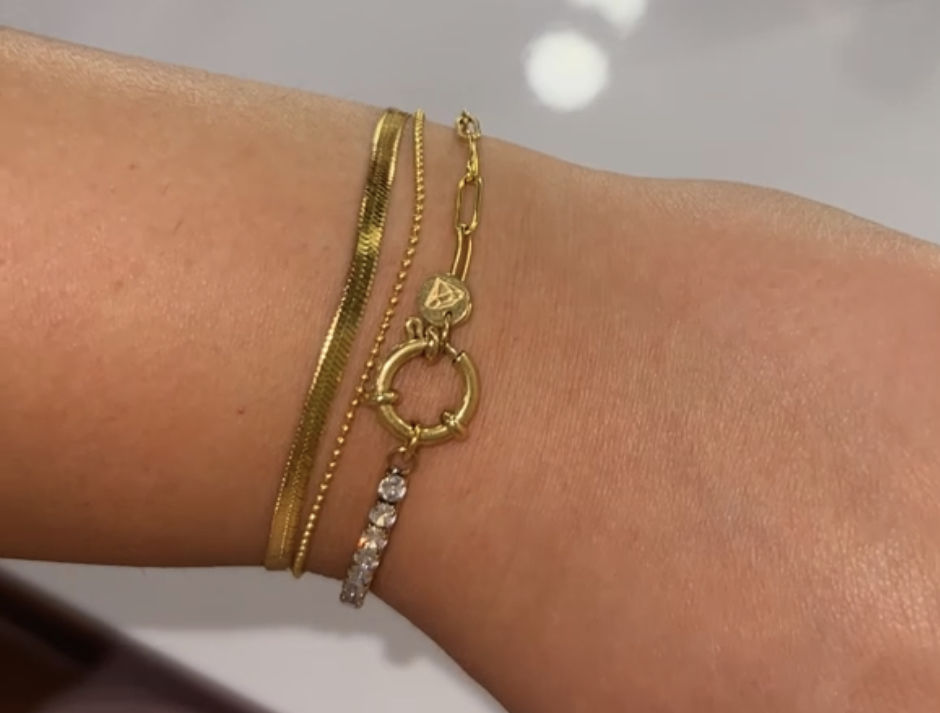 Customer photo review of Tennis Chain Armband | 18K vergoldet