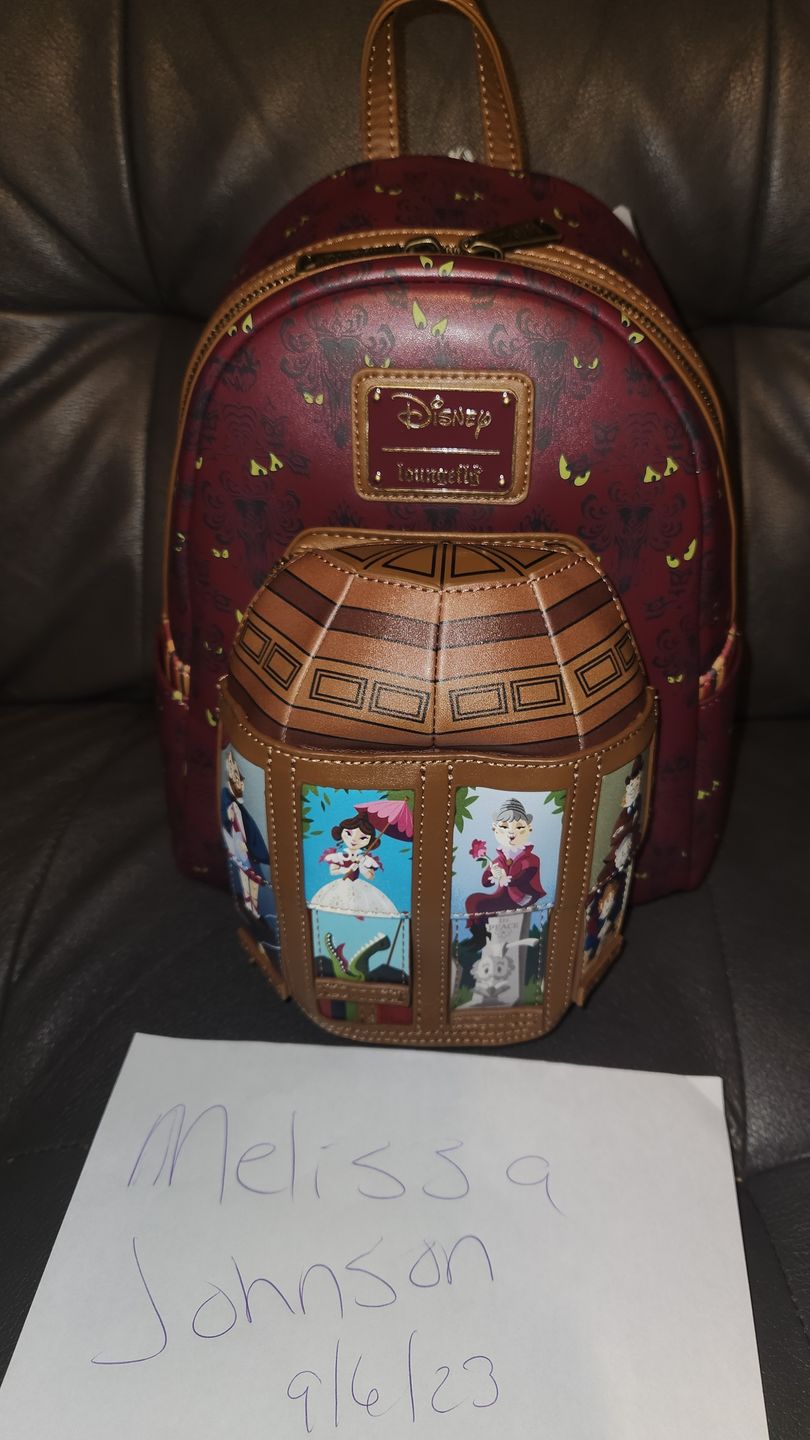 Customer photo review of Loungefly Disney Haunted Mansion Moving Portraits Mini Backpack - Preorder
