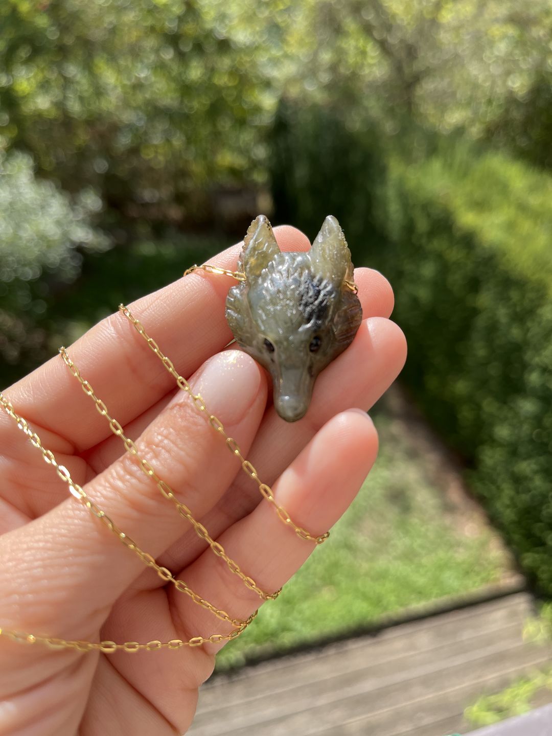 Customer photo review of Collier Liberté labradorite