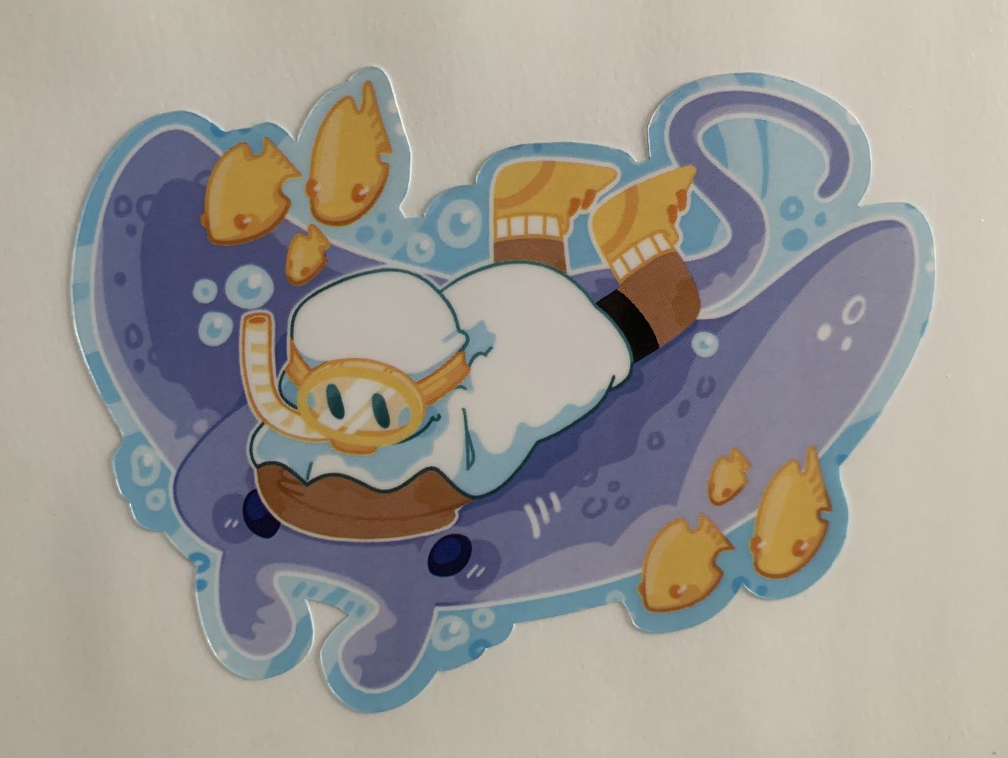 Customer photo review of Cute Scuba Diving Ghost Stickers