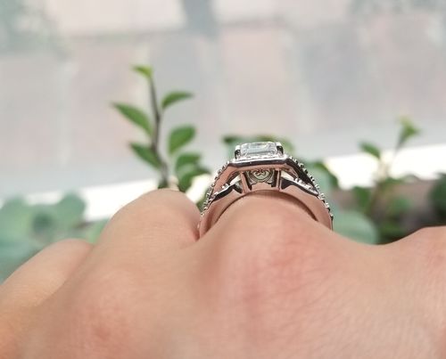 Customer photo review of 3-Stone Art Deco CZ Split Shank Ring in Sterling Silver 2.6ct