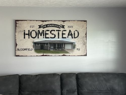 Customer photo review of Rustic Farmhouse Sign III