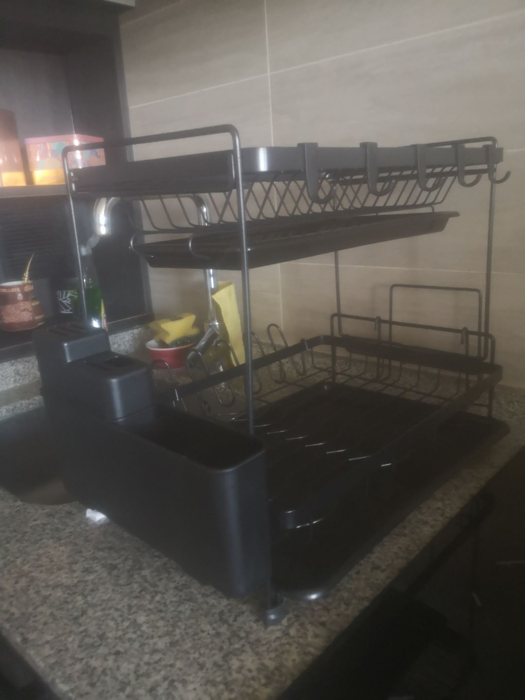 Customer photo review of Secador Escurridor Loza Platos 2 Niveles Organizador Cocina