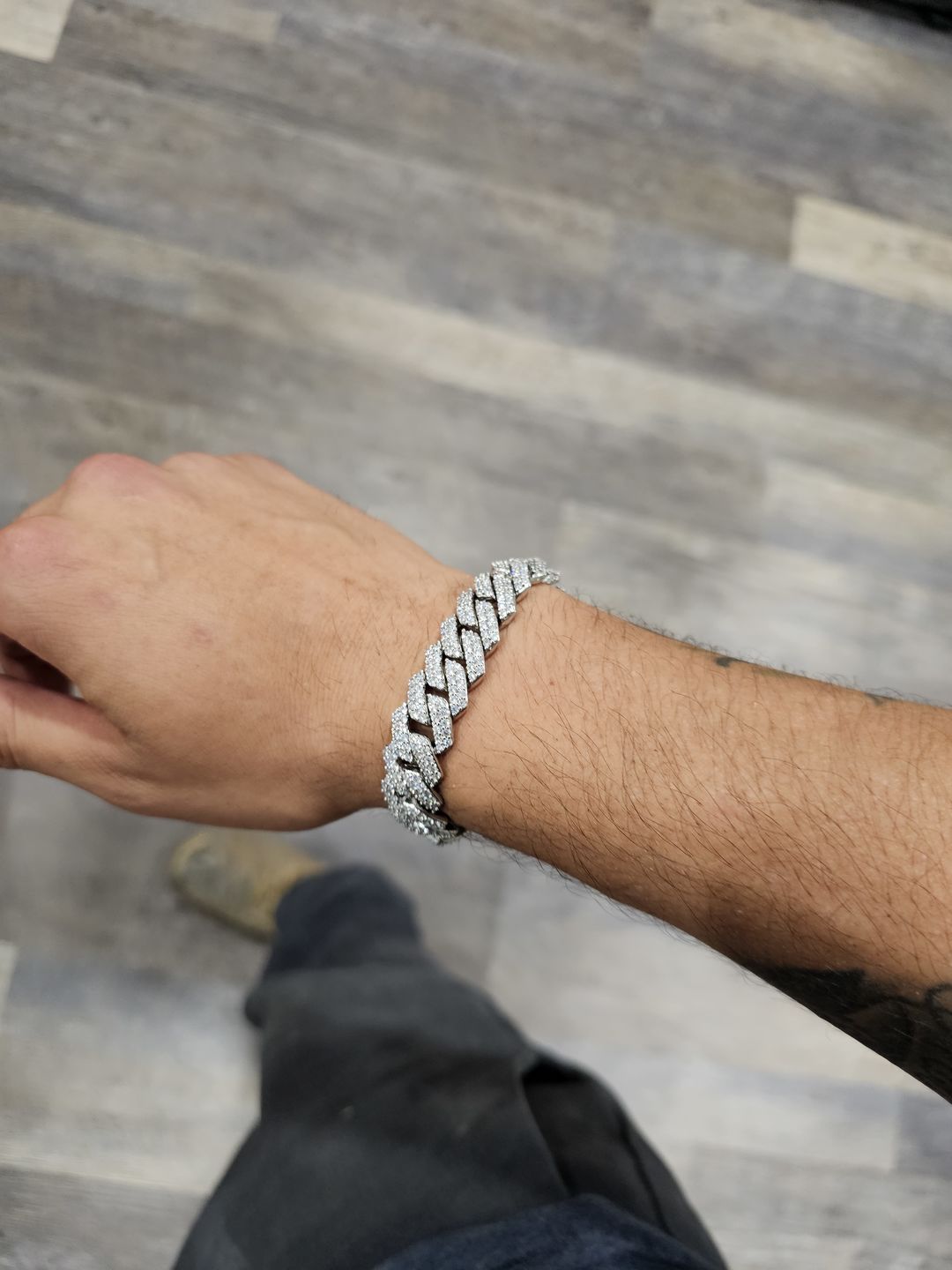 Customer photo review of 14mm Monaco Bracelet - White Gold