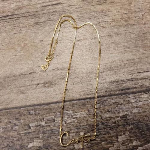 Customer photo review of DAINTY SCRIPT NAME NECKLACE