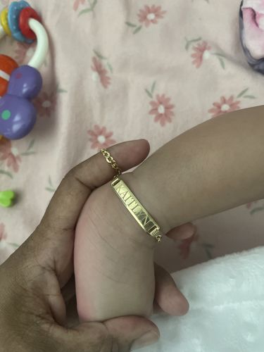Customer photo review of *NEW*14K SOLID Baby Bracelet  👶🏼 For Engraving 👦🏼 👧 JTJ™