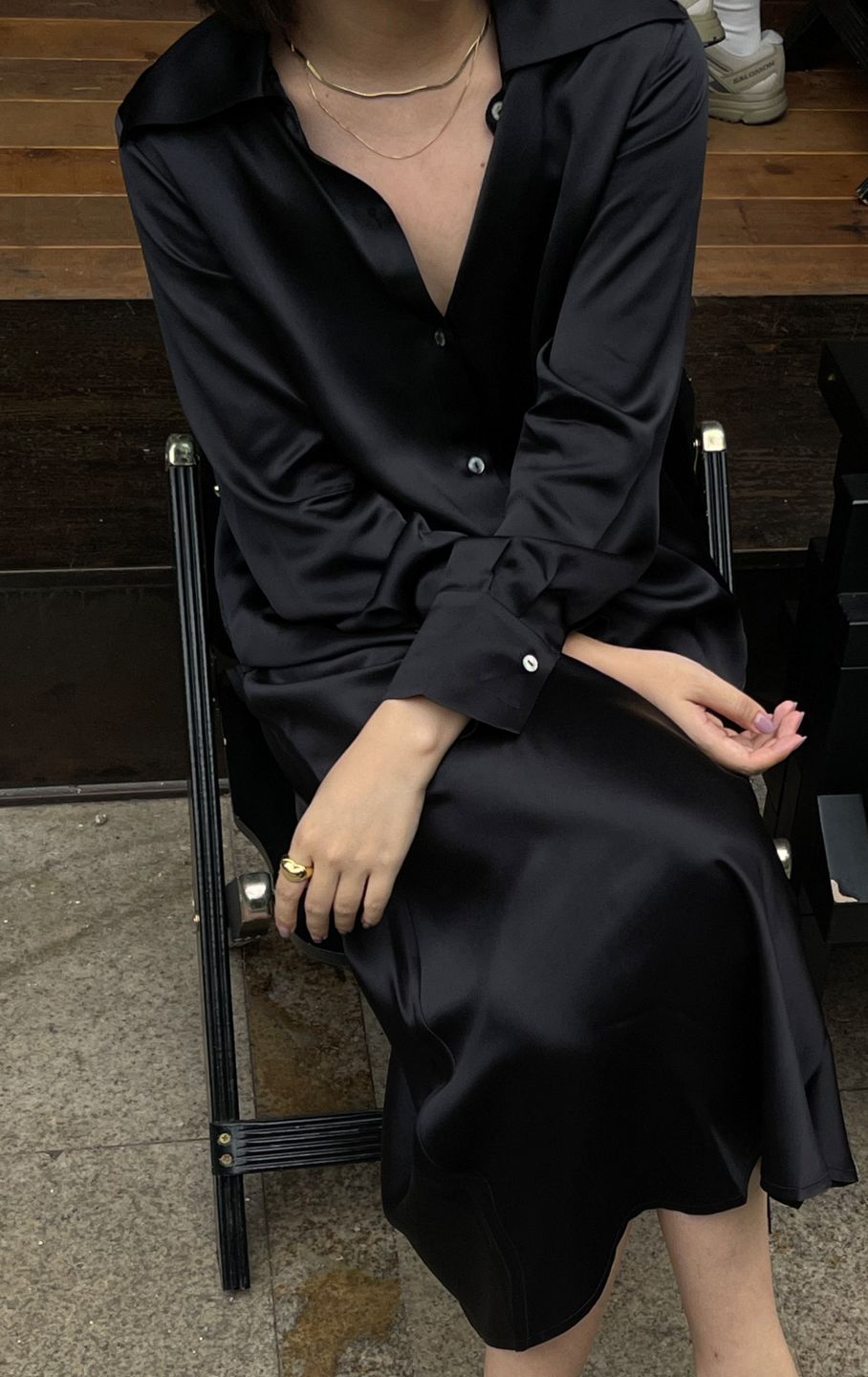 Customer photo review of SILKINC Wide Collar Silk Shirt (Spirit Shirt)