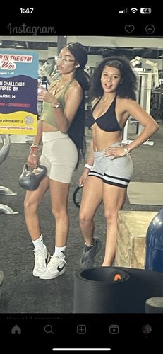 Customer photo review of Grey and Black Striped Scrunch Butt Biker Shorts