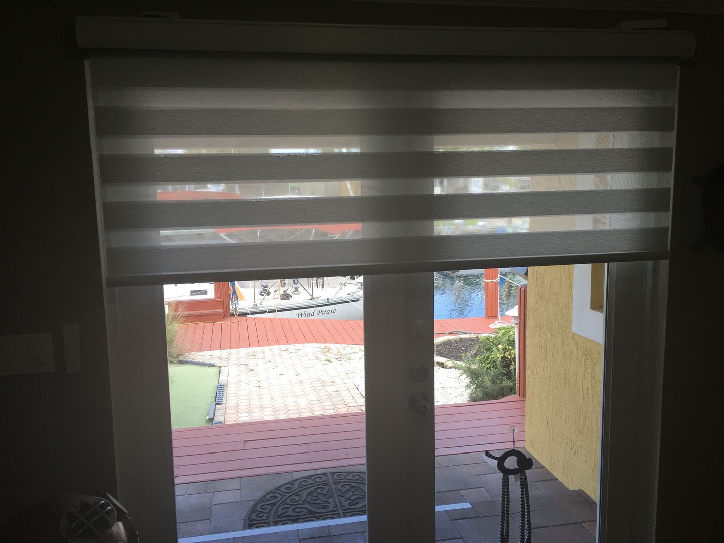 Customer photo review of SmartWings Motorized Zebra Shades 60% Blackout Translucent 75mm Eloise
