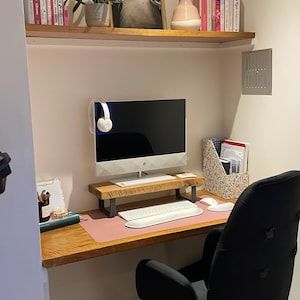 Customer photo review of Rustic Monitor Stand | Wooden Sides