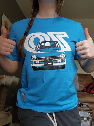 Customer photo review of The Honda Car Tee (1970) - Blue