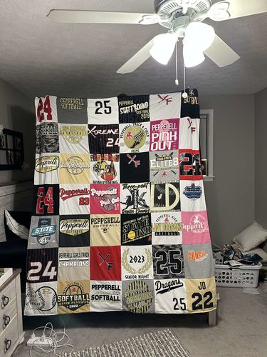T-shirt quilt featuring pepperell high school softball, pepperell high school dragons by Sommer from GA