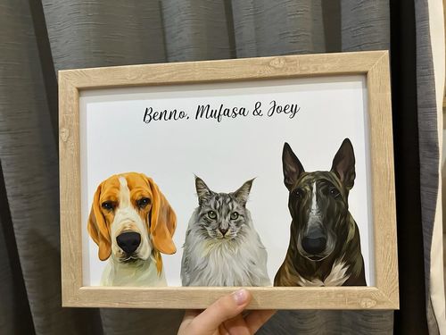 Customer photo review of CUSTOM PET PORTRAIT (Hand-Drawn)