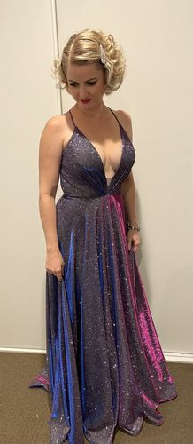 Customer photo review of Vivien Glitter Gown - Navy