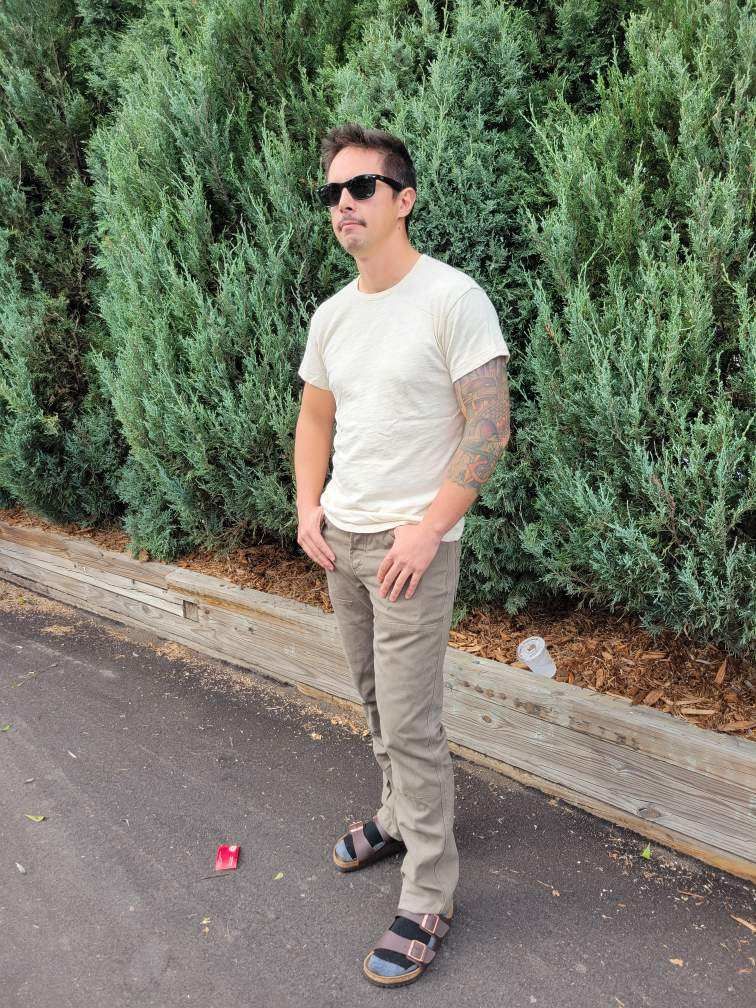 Customer photo review of 1940s USN Slub Cotton Crew T-Shirt