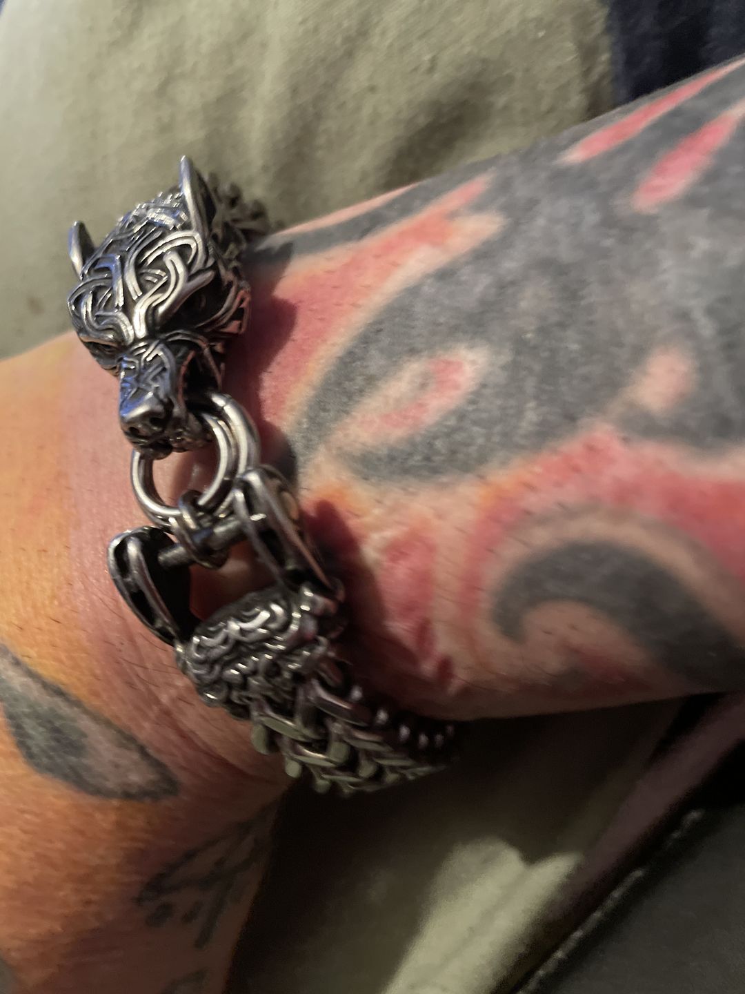 Customer photo review of Fenrir - The Great Wolf - Stainless Steel Bracelet