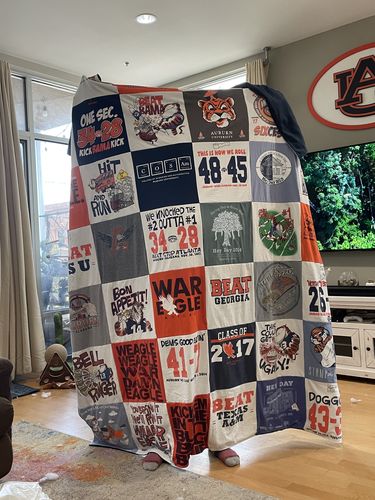 T-shirt quilt featuring auburn tigers by Carson from AL