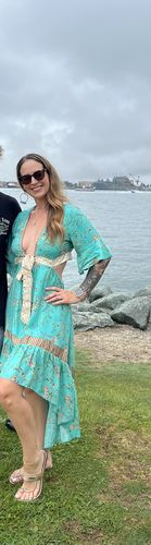 Customer photo review of MAISIE High-Low Midi Dress