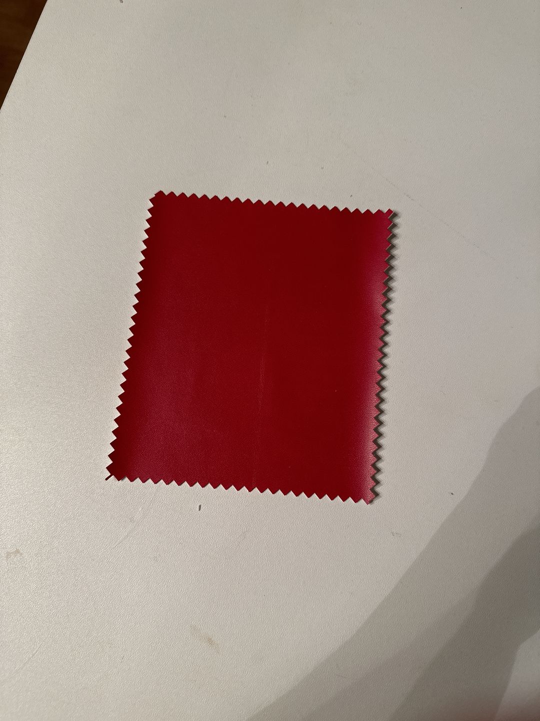 Customer photo review of Burgundy Stretch Faux Leather