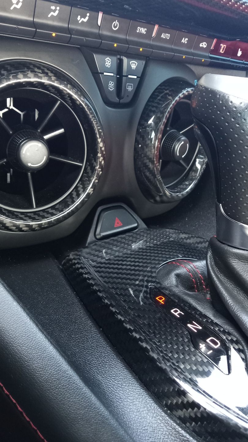 Customer photo review of [Set] Carbon Fiber Center Console AC Vent Covers For 2016-2023 Chevy Camaro