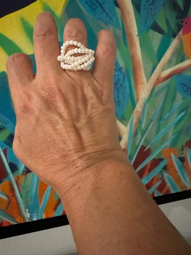 Customer photo review of Multi-Layer Rice Pearl Cluster Ring