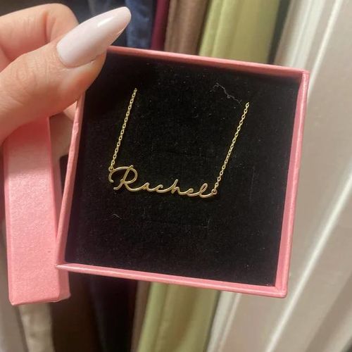 Customer photo review of DAINTY SCRIPT NAME NECKLACE