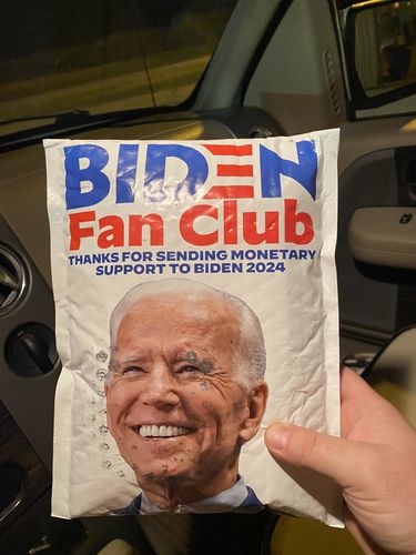 Customer photo review of Joe Biden Fan Club Prank Package