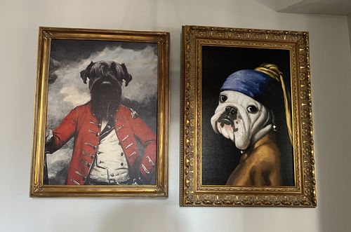 Customer photo review of The Cavalier – Custom Vintage Pet Canvas