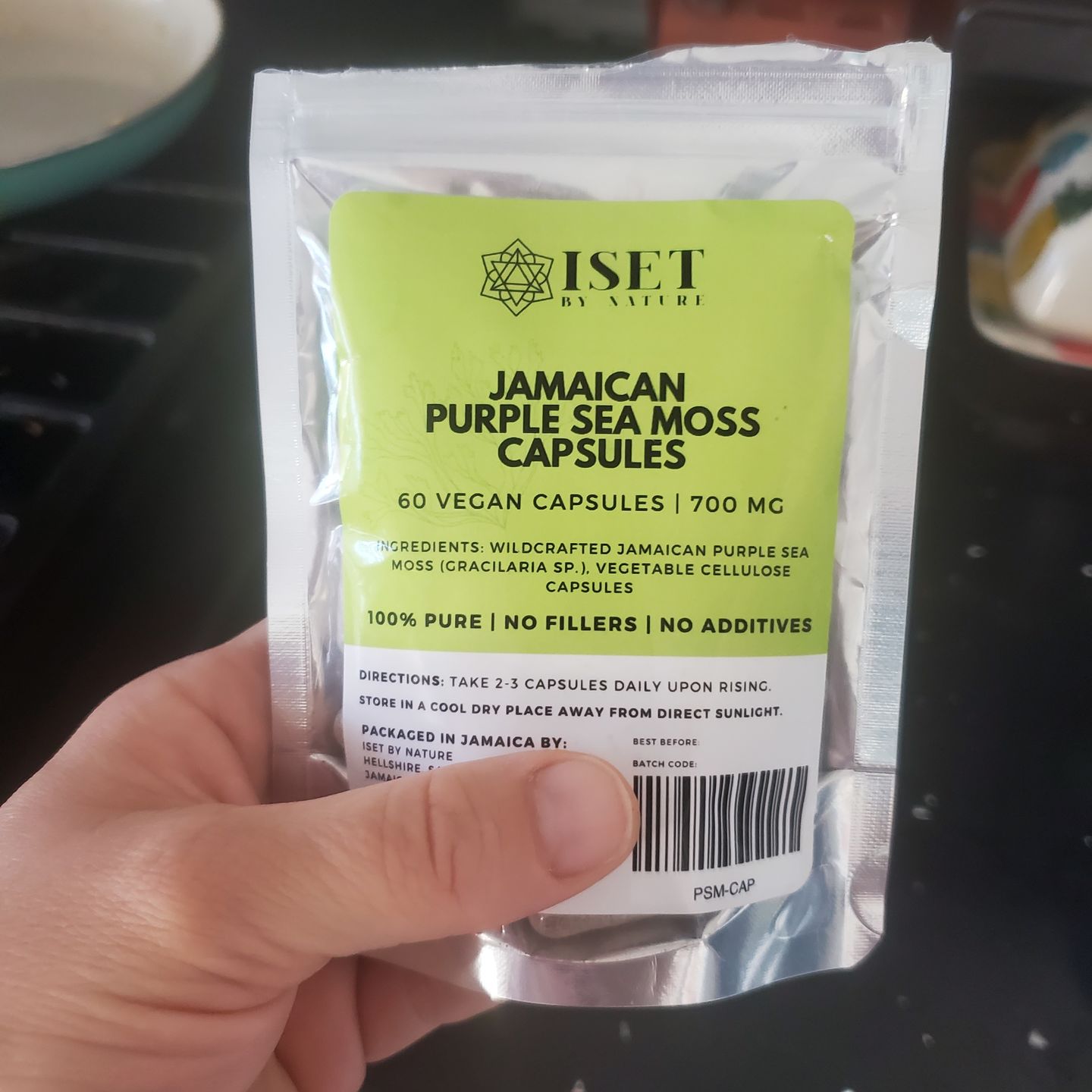 Customer photo review of Jamaican Purple Sea Moss Capsules | 700 mg | 100% Pure | No Fillers | 60 Vegan Capsules