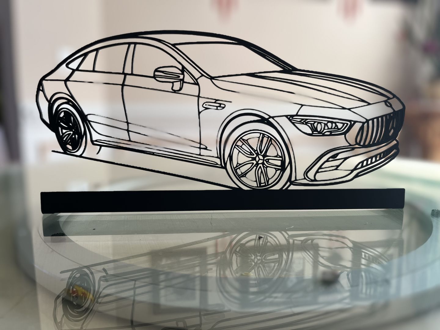 Customer photo review of Your Custom Car Standing Silhouette Metal Art