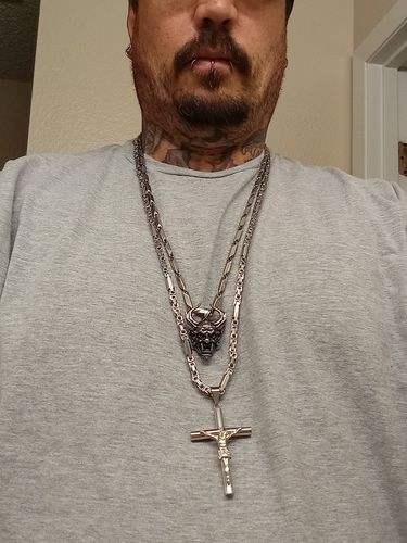 Customer photo review of Silver Hannya Demon Pendant