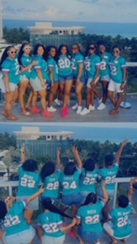 Customer photo review of Custom Aqua White-Pink Mesh Authentic Football Jersey