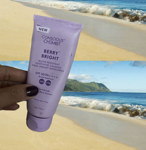 Customer photo review of Niacinamide Sunscreen | SPF 50 PA ++++ & Water Resistant