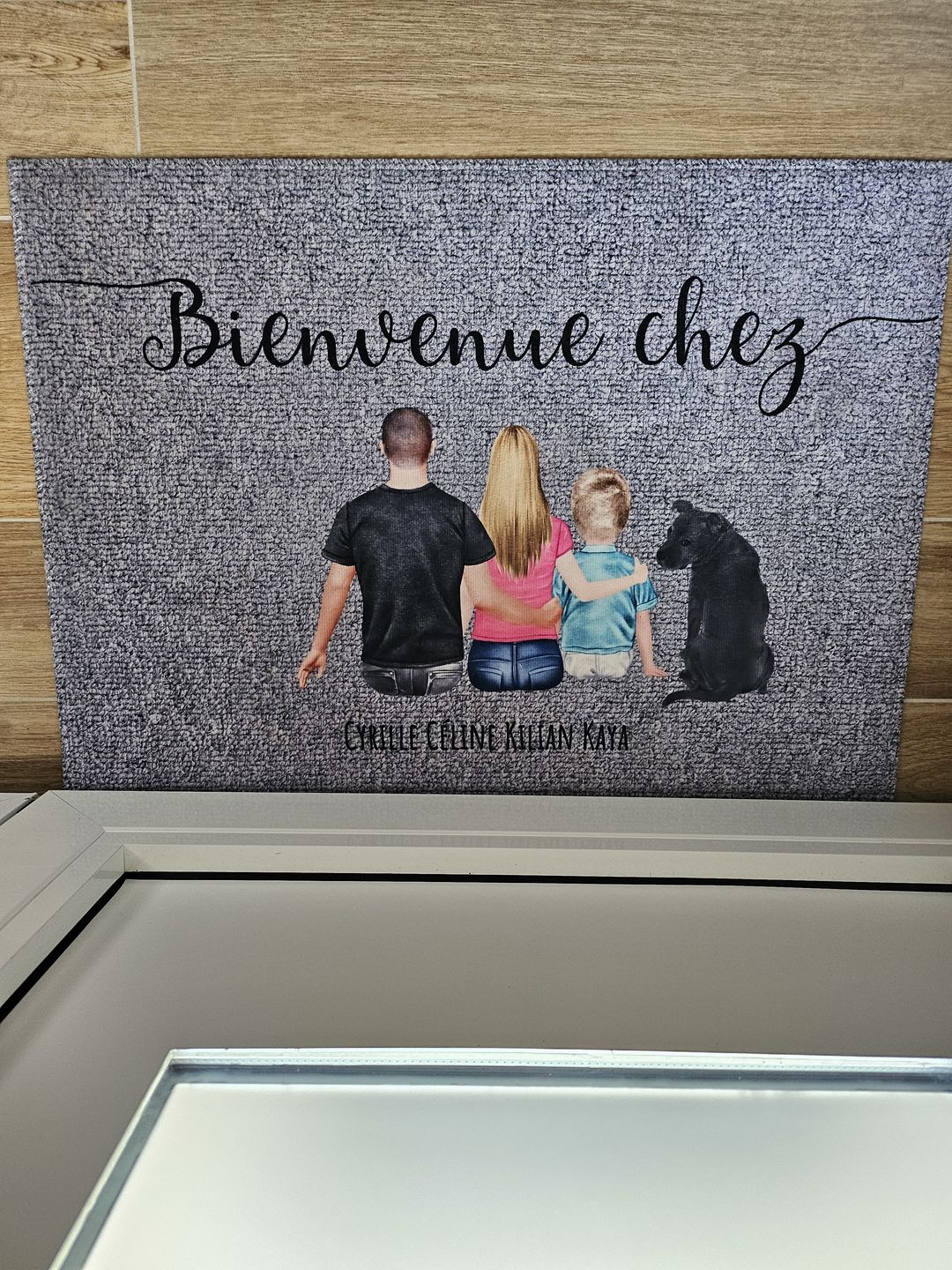 Customer photo review of Famille - Paillasson personnalisé