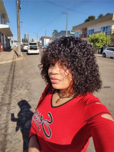 Customer photo review of Luvwin Water Wave Short Bang Wig No Lace Beginner Friendly 100% Human Hair