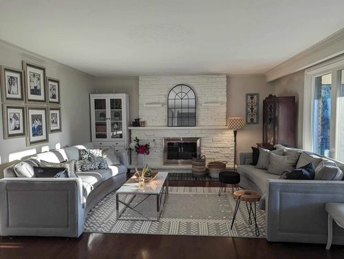 Customer photo review of Black Arch Window Metal Mirror (42"H x 28"W)