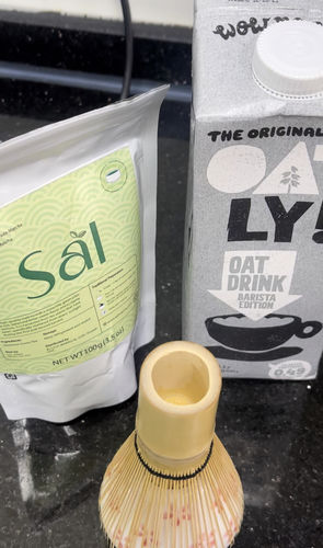 Customer photo review of Premium 1st Harvest Ceremonial Grade Matcha zip lock bag (100 g)