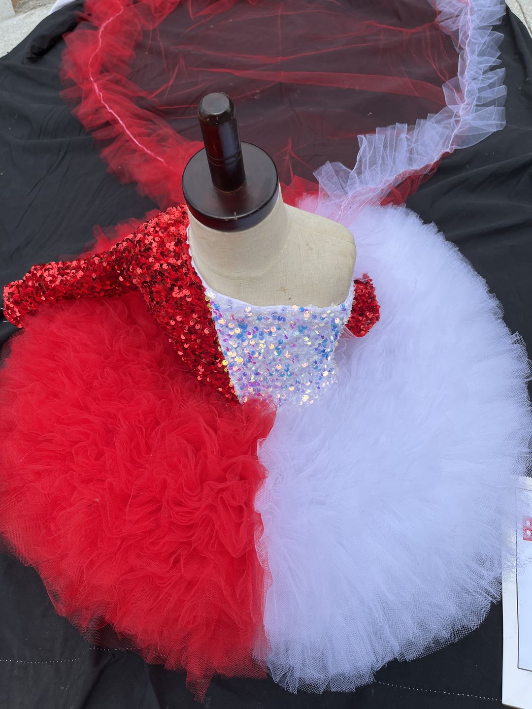 Customer photo review of Red Sequin on Velvet