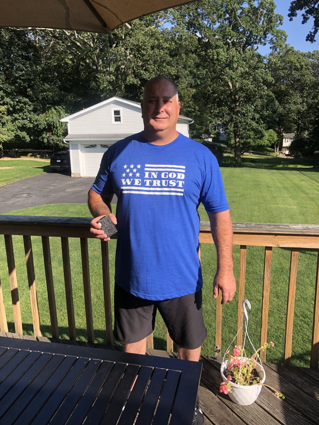 Customer photo review of In God We Trust Tee