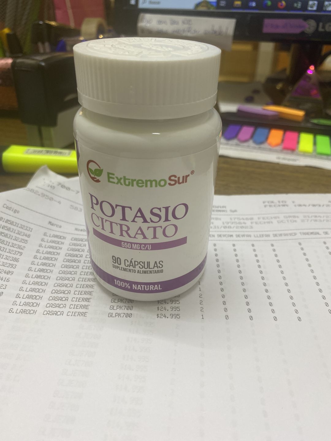 Customer photo review of Pack de 2 Magnesio Citrato + 2 Potasio Citrato
