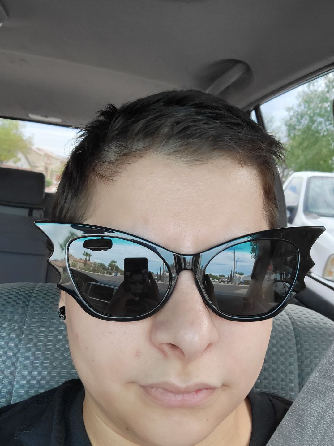 Customer photo review of Vamp Batwing Sunglasses in Black