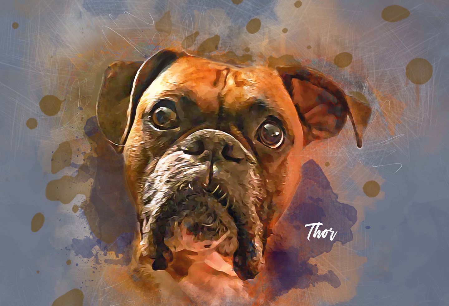 Customer photo review of Watercolor Pet Art - Pet Galaxy (PG)