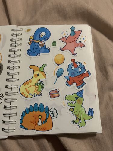 Customer photo review of Dino Party Sticker Sheet