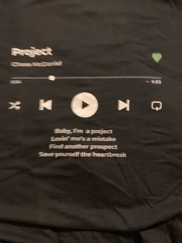 Customer photo review of Your Favorite Song T-Shirt Music Player