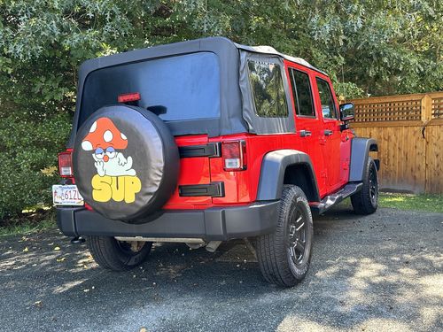 Customer photo review of Custom Spare Tire Cover for Jeep, RV, Bronco Camper, Trailer, & More