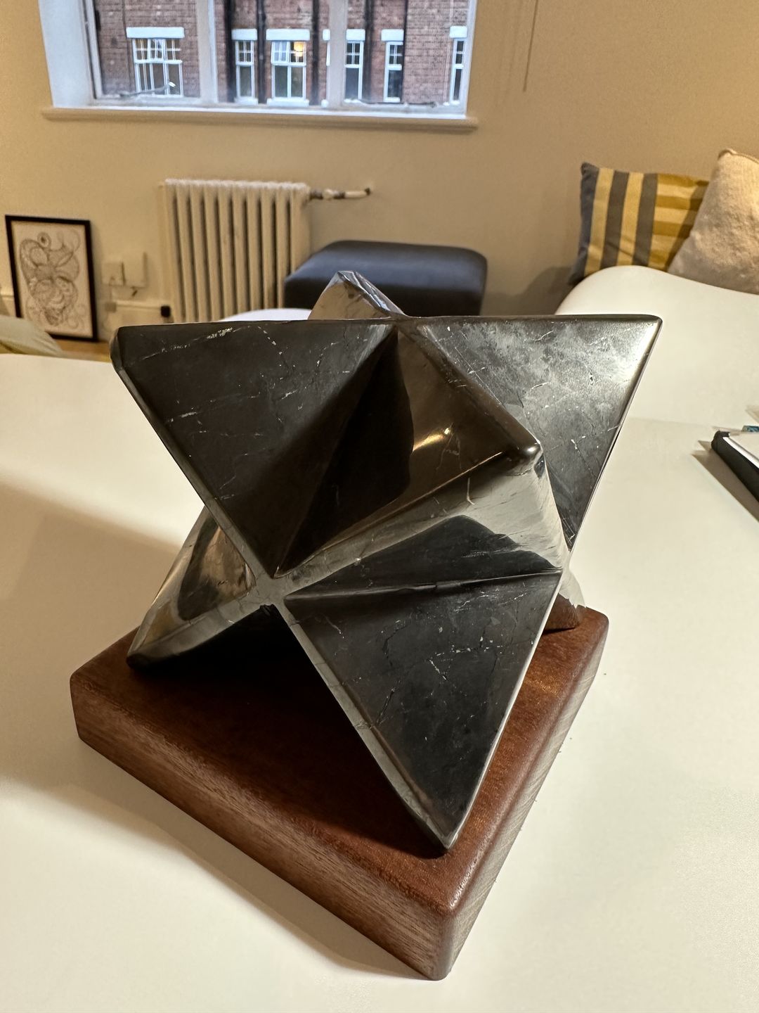 Customer photo review of Shungite Merkaba, 100mm, Hand Carved, Genuine Black Shungite