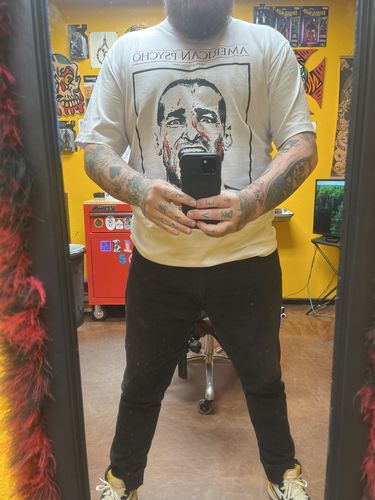 Customer photo review of PSYCHO STRICKLAND TEE