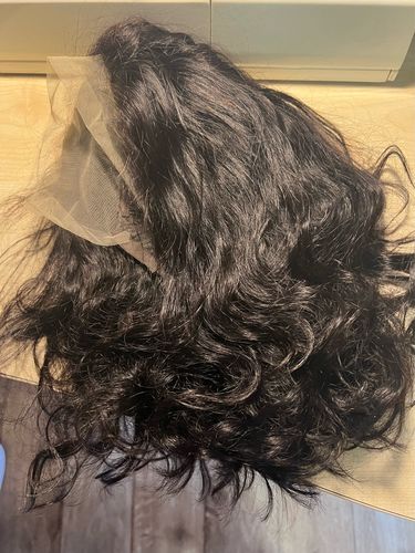 Customer photo review of Sea Wave Natrual Black Lace Frontal Bob Wig 150% Density